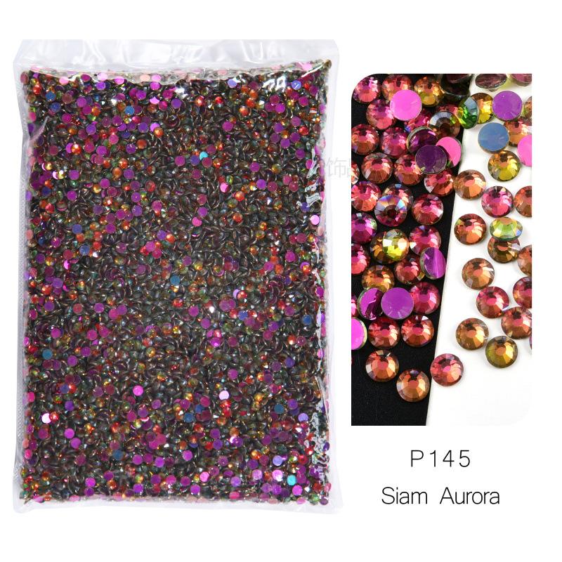 P72-180 Glass Nail Art Large Bag Flat Bottom Diamond, Silver Plated Diy Diamond Jewelry Accessories Mobile Phone Case Rhinestone Accessories