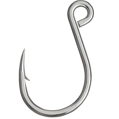 THKFISH Inline Single Large Replacement Fishing Lure Silver 50pcs/box Hooks, Eye, Barbed, Hooks, Saltwater, #2 #1 1/0 2/0 3/0