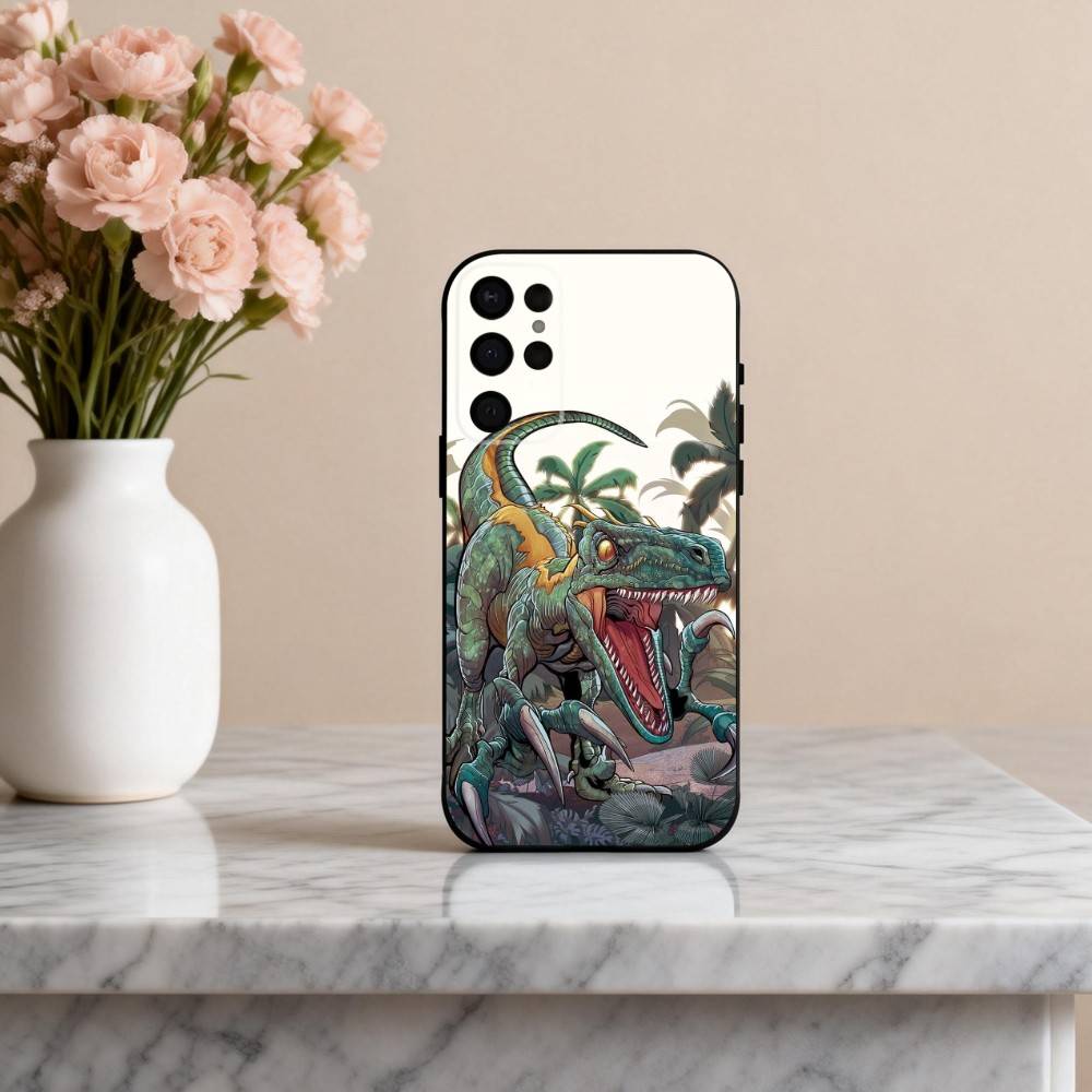 Cool D-Dinosaur Art  Phone Case For Samsung S25,24,23,22,30,21,10,9,Ultra,Plus,Lite,FE,4,5 G Soft Black Case