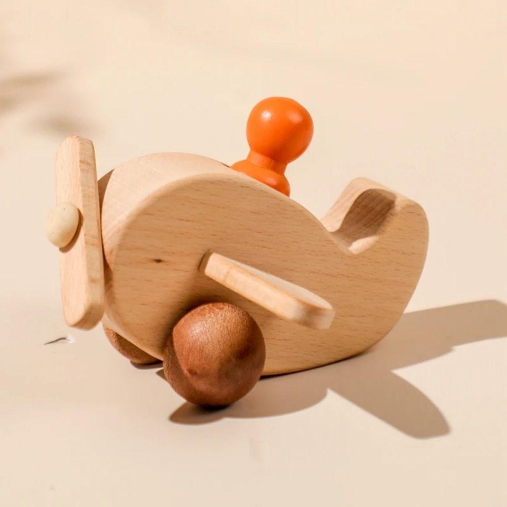 Brain Game Simulation Airplane Model Wooden Aircraft Montessori Toys  Kid Toy