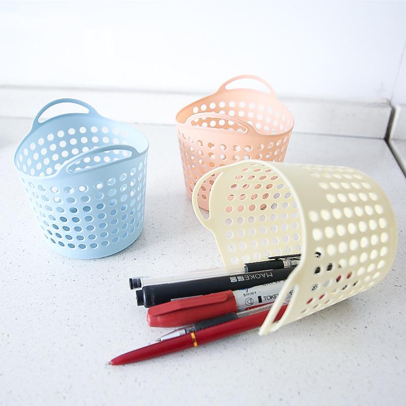Household Items: Mini Desktop Storage BasketPlastic Storage BasketMiscellaneous Frame Trash Can Storage
