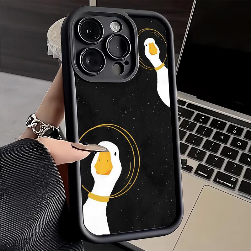 Phone Case for iPhone 17 Air 16E 15 16 Pro Max Funny Cartoon Goose Game Cover 14 Plus 13 12 Mini Soft Shell Silicone Fundas