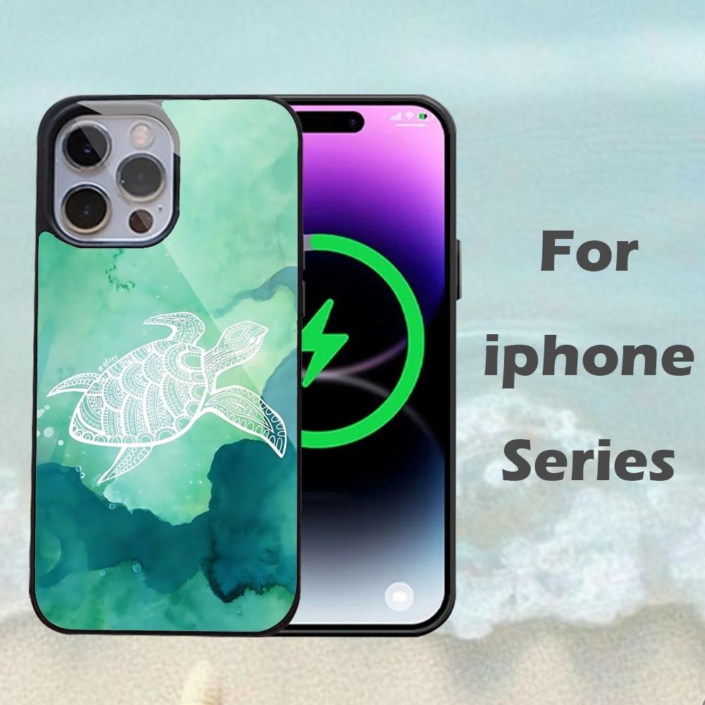 

Tropical Tattoo Turtle Phone Case For IPhone 16 15 14 13 Pro Max 11 12 Mini Alex Mirror For Magsafe Wireless Charging Cover iphone15