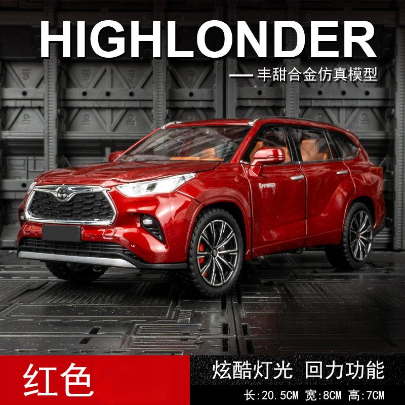 zcawt5 1:24 Toyota HIGHLANDER Streetcar version Diecast Metal Alloy Model car Sound Light Pull Back Collection Kids Toy Gifts
