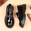 Thick Soled  Men'S Penny Loafers Slip On Lazy Shoes Platform Leather Casual Shoes JZ-631