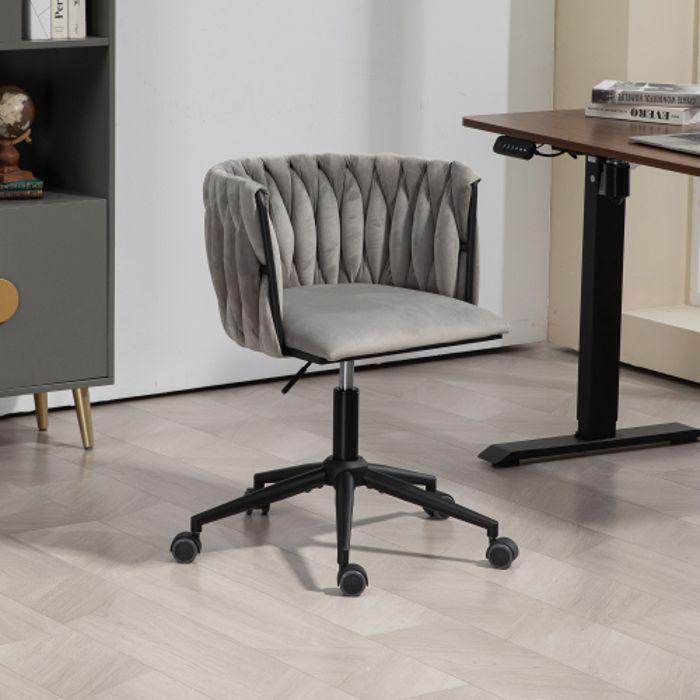 Fauteuil de bureau - MUVOE - Design en forme croix creuse - Tissu velours - Pivotant 360° - Réglable en hauteur