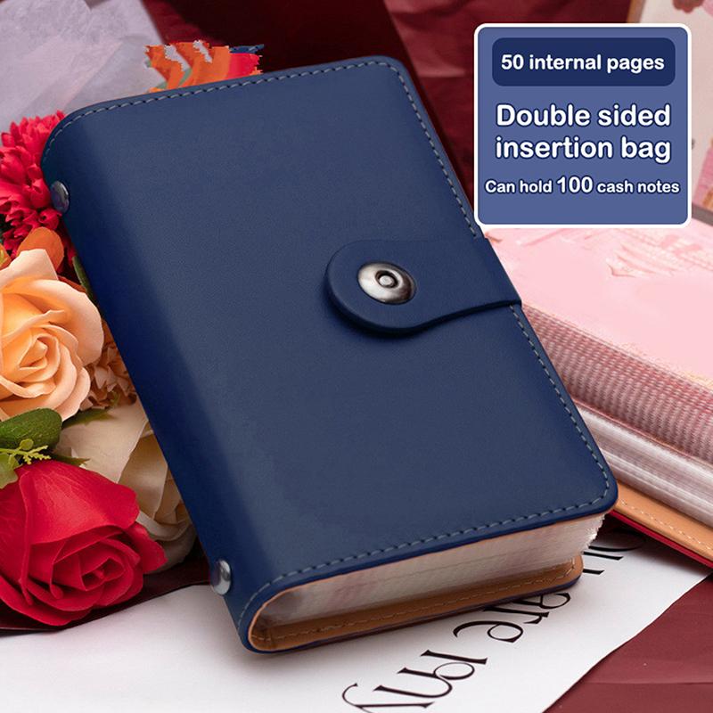 Banknote Storage Book Made Of Pu Material, Can Hold 100 Banknotes, With Banknote Photos, Stamps, Bank Card Storage Book
