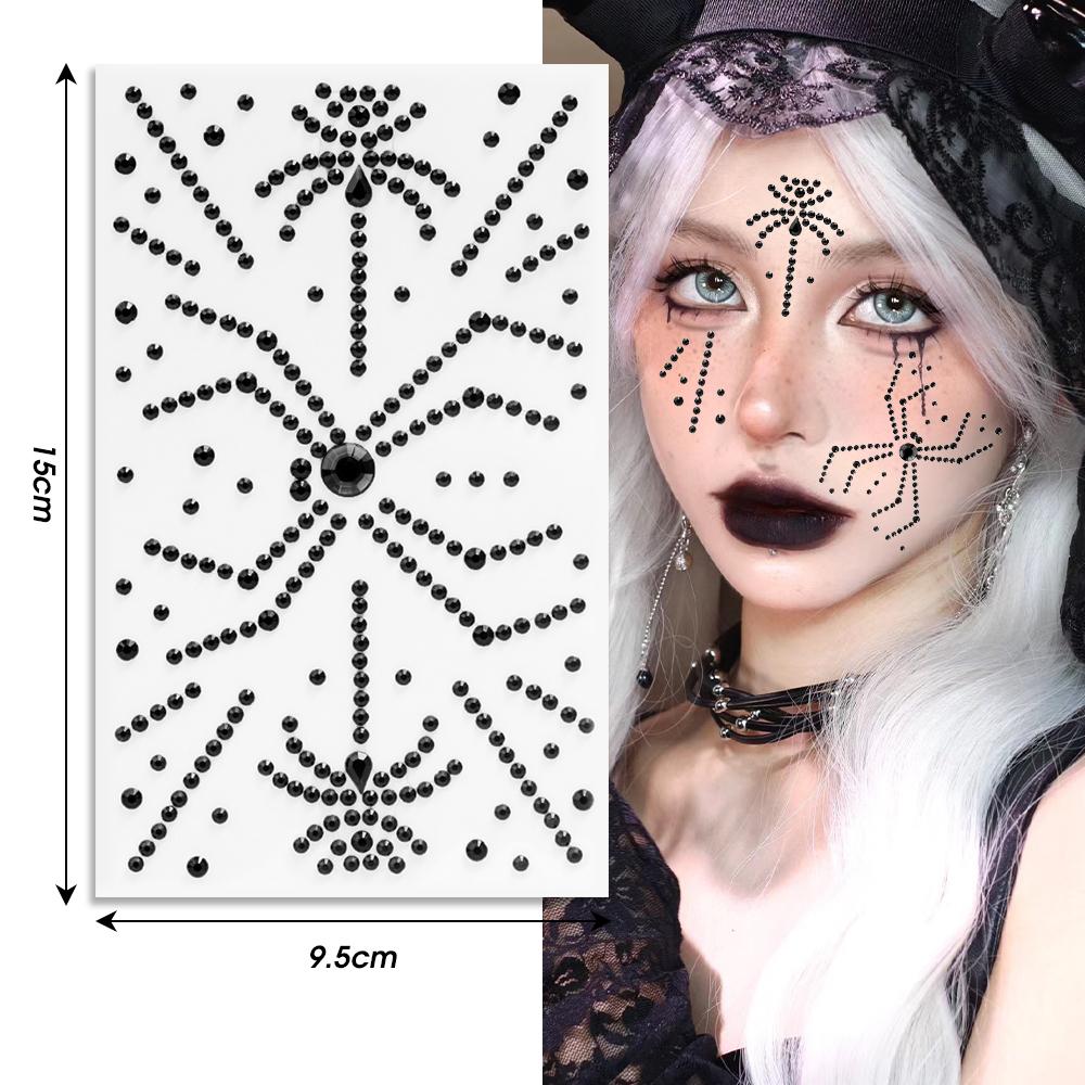 Purple Spider Acrylic Rhinestone Stickers Diamonds Jewels Self Adhesive Halloween DIY Temporary Tattoos Facial Decorate Supplies
