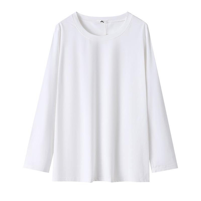 Plus Size Women's Fall New Long Sleeve Round Neck Loose with A Base Top