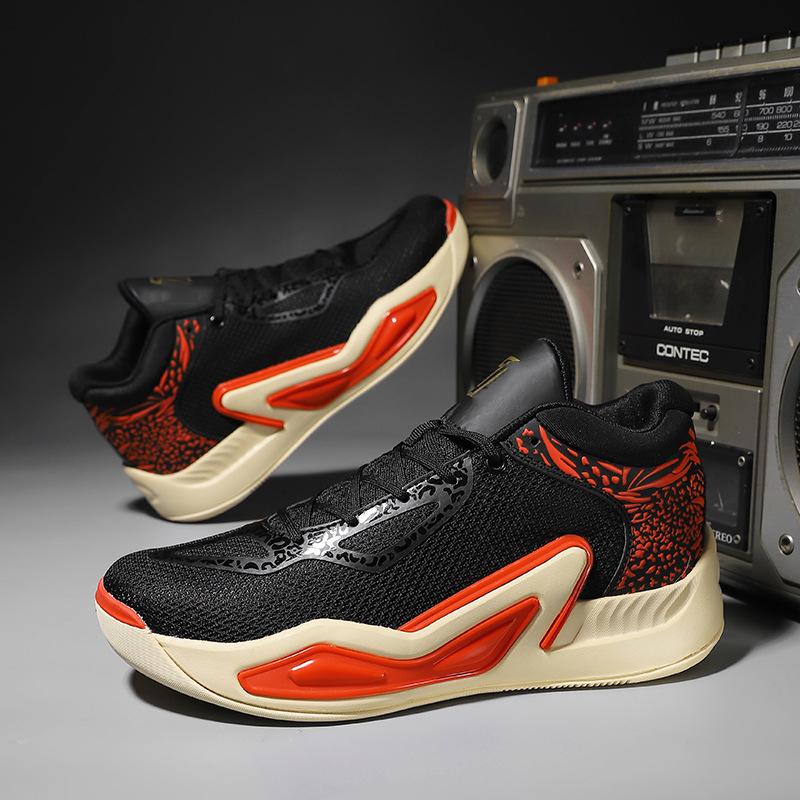 

Легкая спортивная обувь для мужчин и женщин с амортизирующей сетчатой поверхностью, дышащая, противоскользящая, износостойкая баскетбольная обувь 37 чёрный