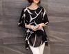 Aspersio Beautiful Chiffon Design Tops Flared Sleeves Sleeves Tunic Sleeves Slimming Pullover Shirt Sexy Striped Casual Cute Loose Satin Bicolor Round
