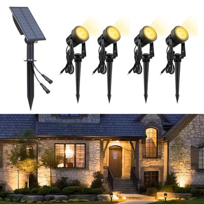 Outdoor Solar Spot Light with Stake 270-Degree Adjustable Super Bright