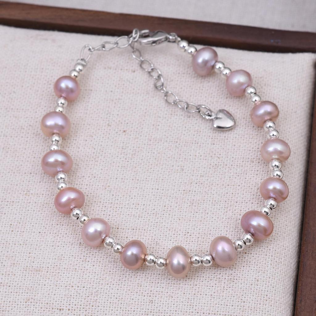 French Retro Pink Freshwater Pearl Bracelet - Exquisite, Versatile, and Luxurious Style for Besties
