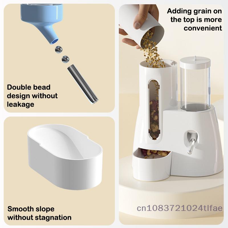High Volume Leak-Proof Golden Bear Hamster Food Dispenser with Auto Water Fountain Pet Supplies