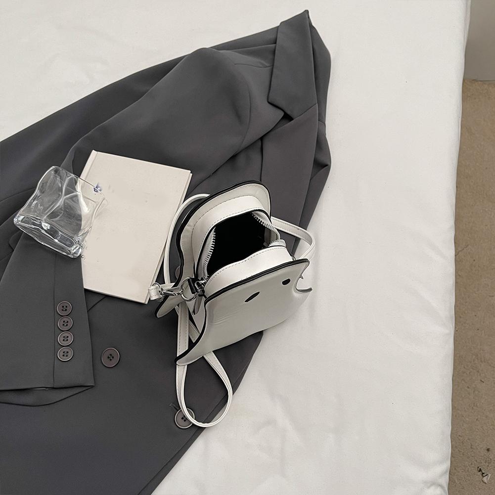 Funny Ghost Leather Shoulder Bag Lightweight PU Material Ladies Handbag Water Proof for Halloween