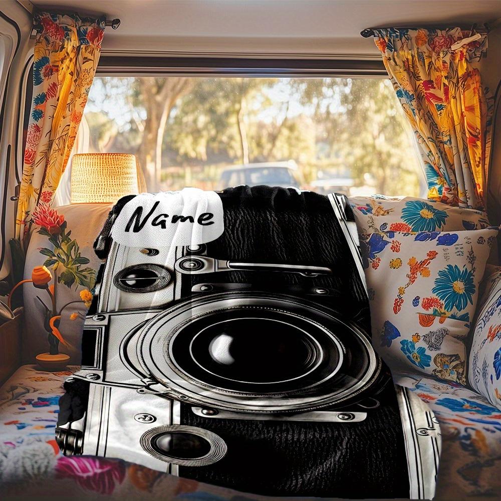 Camera Customize Your Name Rv Blanket Comfortable Soft Lightweight Allseason Multipurpose Blanket For Travel Camping Picnics Sofas Rvs Beds Living