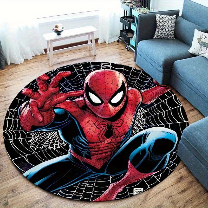 1pc Disney Spiderman Pattern Round Area Rug, Bedroom Living Room Floor Mat, Playroom Bedroom Living Room Indoor Decor Rug, Aesthetic Room De