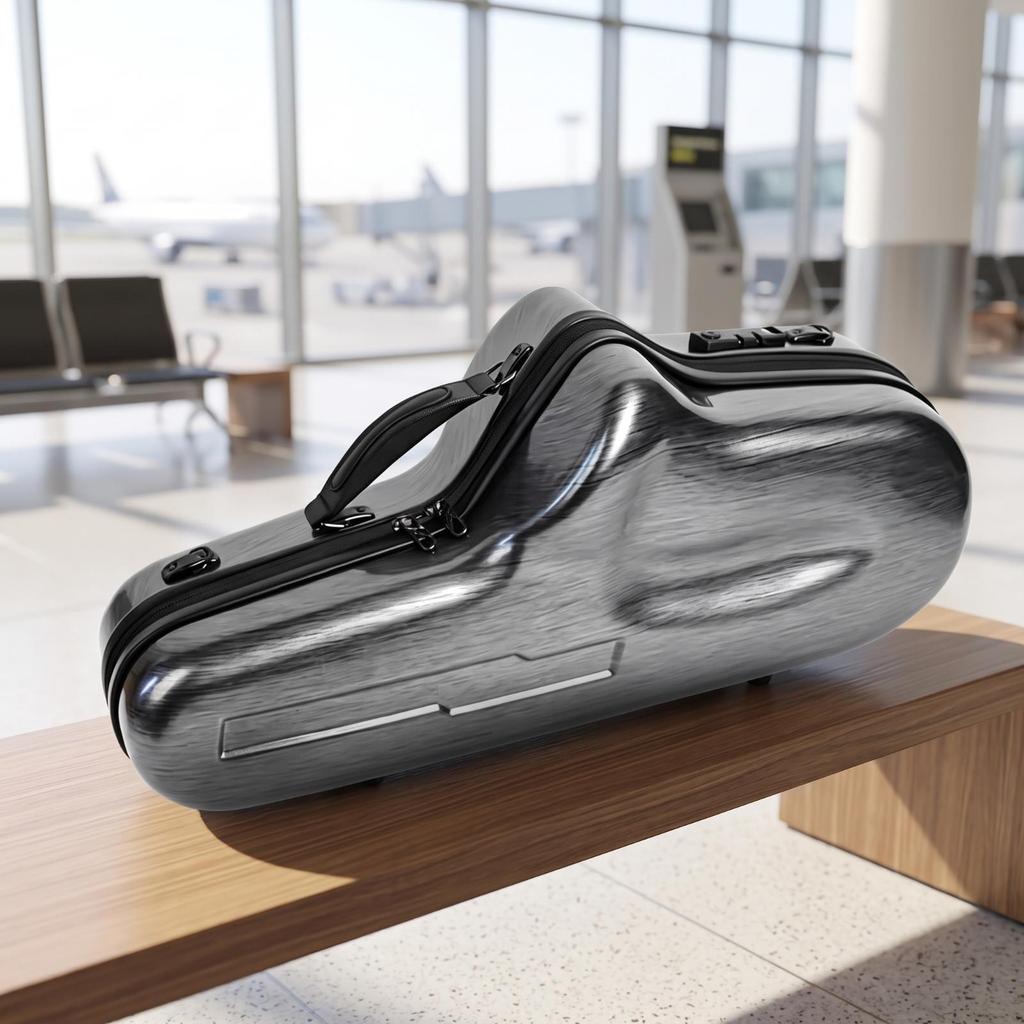 Alto Saxophone Case with Backpack Straps Fiberglass for Rehearsals, Saxophonists