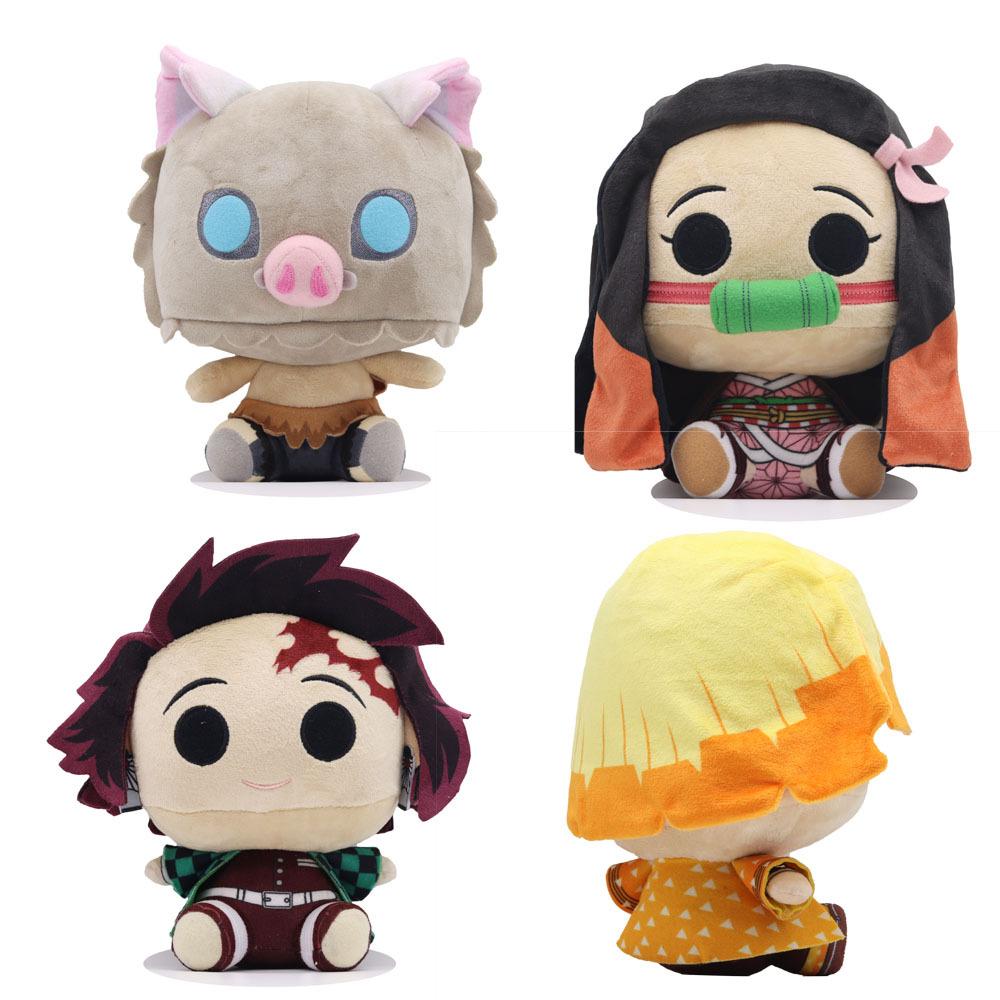 New 20cm Demon Slayer Cartoon Plush Toys Ghost Slayer Tanjirou Kamado Nezuko Kochou Figure Stuffed Plush Doll Child Gif