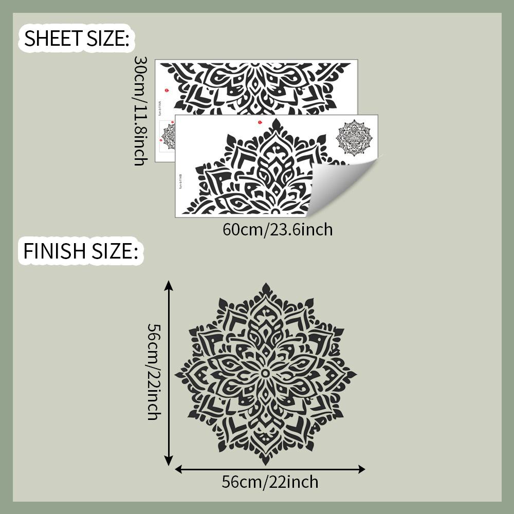 Minimalist Mandala Wall Sticker Self-Adhesive Removable for Bedroom Living Room Entryway Background Home Decor