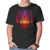Unisex Crew Neck T-Shirt Stained Glass Darkness Graphic Short Sleeve Casual Tee