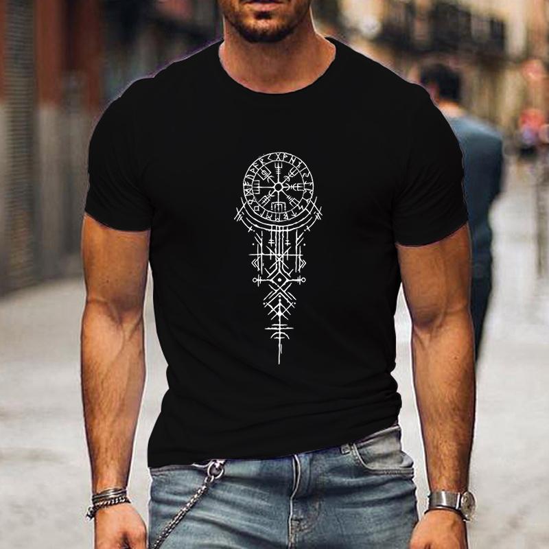 Viking Runic Compass Graphic T Shirts Funny Trip Tshirts Short Sleeve Tops Loose Fashion Harajuku T-shirts Men Brand T-shirt