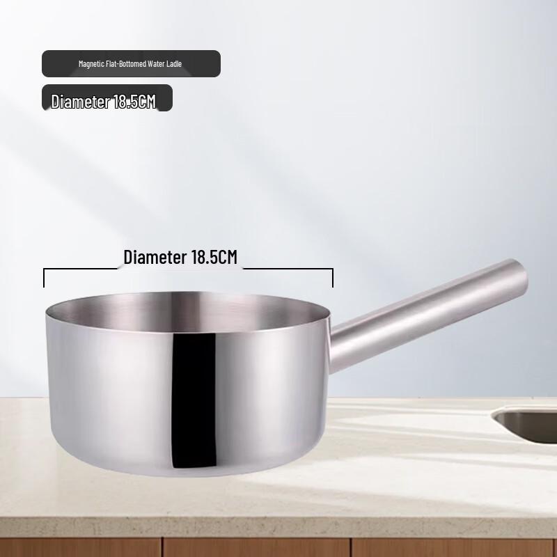 Jiwanggu Edelstahl Schöpfkelle mit flachem Boden