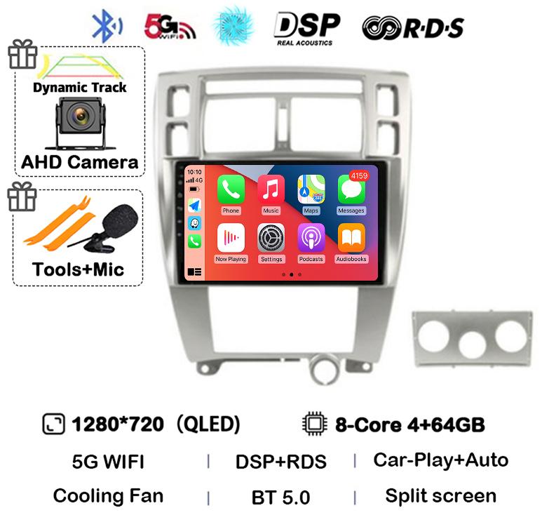 Android 14 Carplay Auto WIFI+4G For Hyundai Tucson 2004 2005 2006 2007 2008 2009 Car Radio Multimedia Video Player GPS Stereo BT