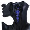 Luxury Flower Rhinestones Long Tassel Dangle Earrings Women Temperament Vintage Earring Fashion Jewelry Accessories Dinner Party