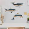 3 Stück Holzfisch Wanddeko Rustikaler Walhai Delfin Strand Küsten Wandkunst Nautische Wandbehang Skulptur für Badezimmer Seehaus Dekor