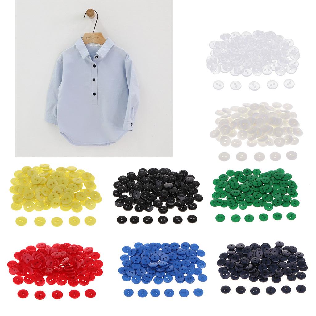 100 Pcs 1 Cm two holes Sewing Flatback Resin Buttons for Sewing Diy Craft