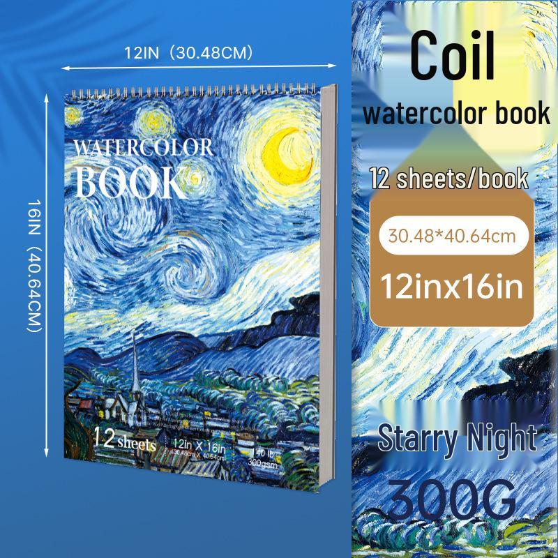 Van Gogh Starry Night Sketchbook: Art Student's Thick Drawing Book for Colored Pencils