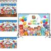 Cocomelon Family Photography Backdrops With Bright Colors For Party Decoration 120*80cm