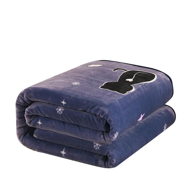Soft Blanket Warm Coral Fleece Blankets Floral Cartoon Plaid Winter Sheet Bedspread Sofa Throw Mechanical Wash Leisure Covering
