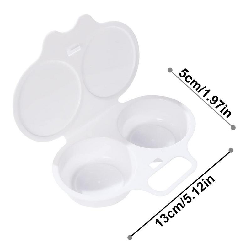 2 Eggs Microwave Oven Egg Poacher Plastic Poached Egg Steamer Kitchen Frying Egg Tool For Noodles Easy To Use And Clean