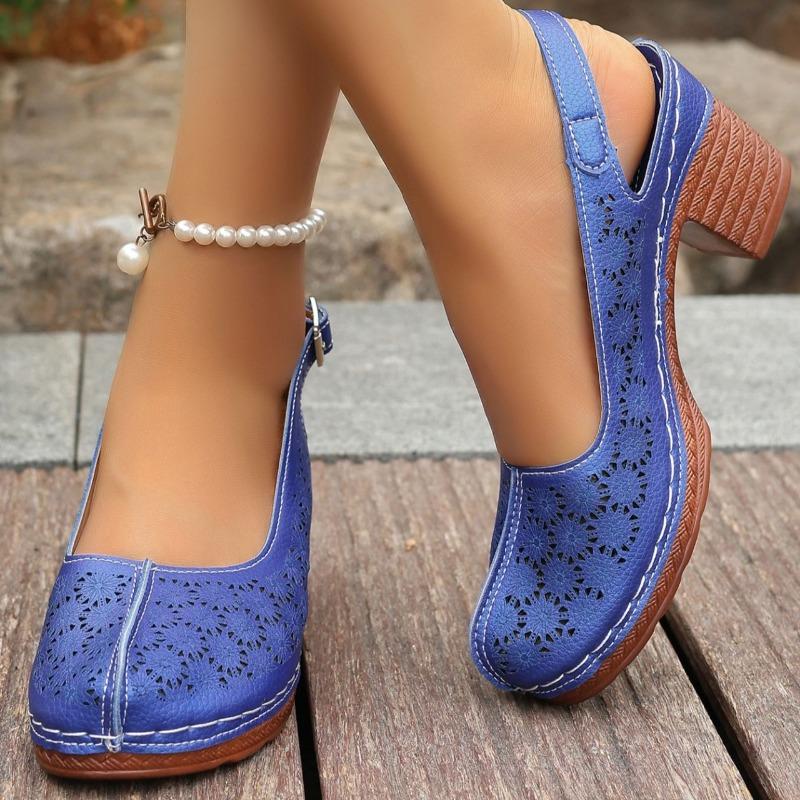 Plus Size Women Chunky High Heel Sandals