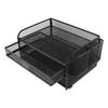 3 Tier Mesh Desk Organizer Foldable Multifunctional Metal Desk Organizer for Study Office Dormitory