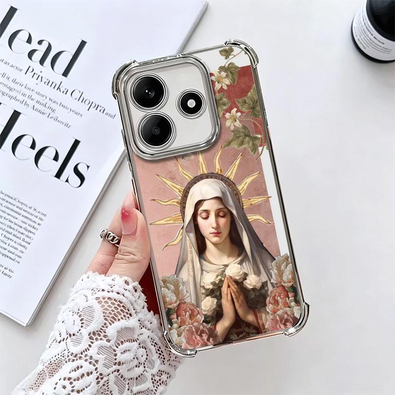 Virgen Mary Virgin De Guadalupe Soft Phone Case For Xiaomi Redmi Note 14 15 Pro Plus 13 12 11S 11T 5G 10 9S 9 Plating Anti-Fall