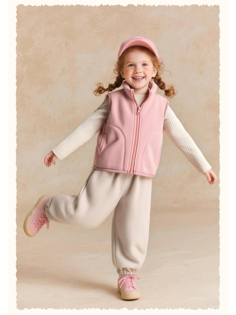 2025 Vinter Barn Fleecefodrade Uppvikta Vardagsbyxor