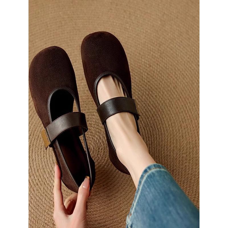 

Сяосянфэн ретро таро фиолетовый большеголовые туфли куклы универсальные с круглым носком и внутренней платформой туфли Мэри Джейн маленькие кожаные туфли женские одинарные ш 40