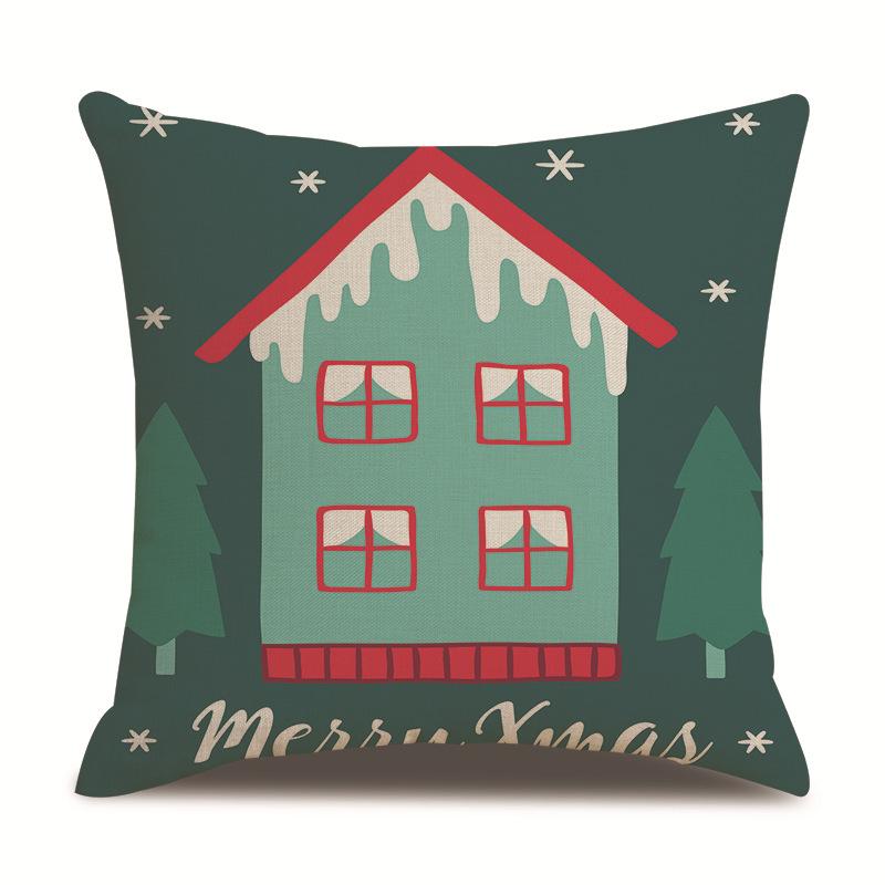 Christmas Creative Single-sided Pillowcase Living Room Linen Car Pillowcase Sofa Pillowcase Bedside Cushion Cover