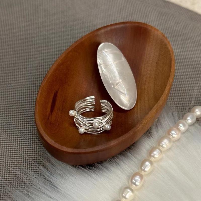 925 Sterling Silver Retro Plain Silver Ring for Women Does Not Fade, Light Luxury, High-end Sense, Versatile Opening Fashion Personality Ring