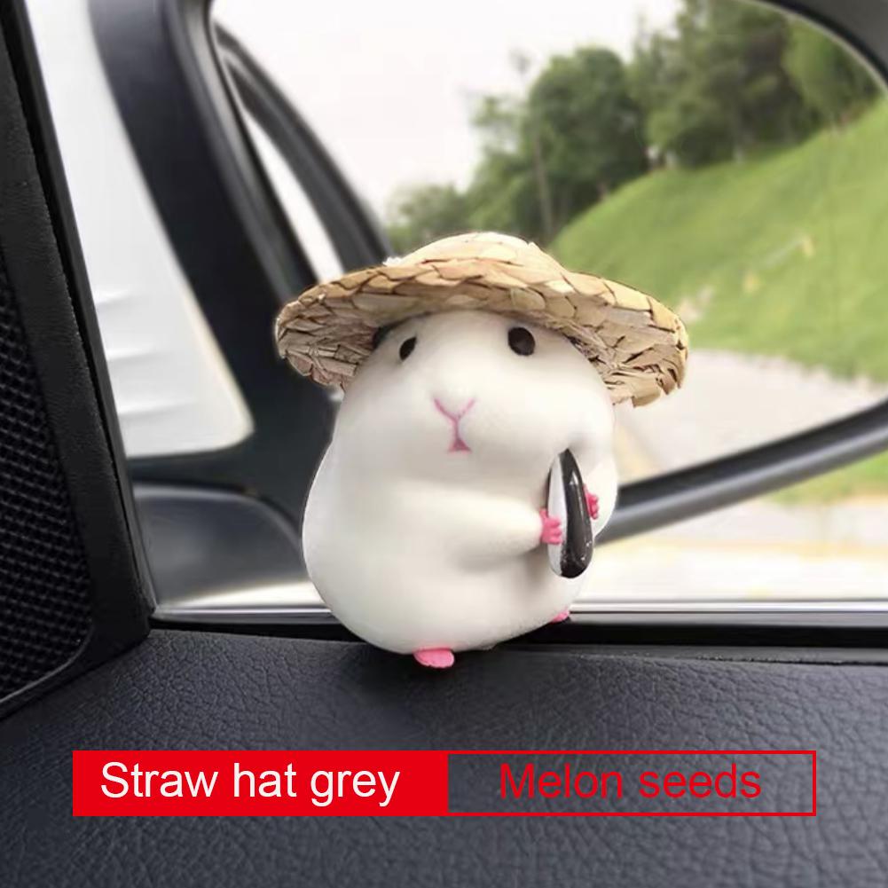 Hamster Ornaments Car Decoration Cute Animal Dashboard Window Center Console Doll Car Interior Pendant Dashboard Cool Decoration