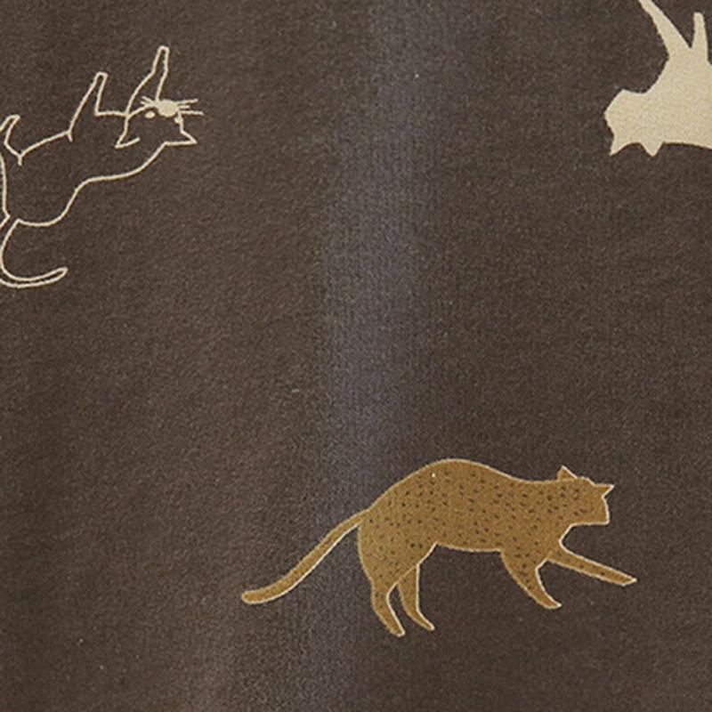 Women's Pajamas Top and Bottom Set Room Wear Room Wear Cat Pattern Long Sleeve Cotton Cute Elegant Soft