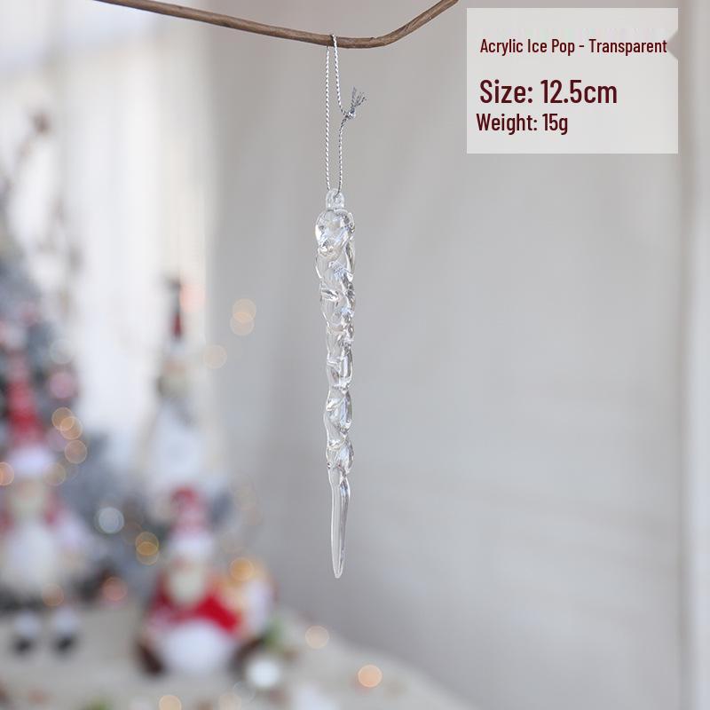 Ornament de Crăciun Fulg de Nea: Gheață Acrilică pentru Decor de Sărbători sau Instalație de Nuntă, Alb Transparent