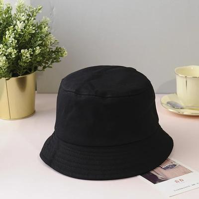 Black White Solid Bucket Hat Unisex Bob Caps Hip Hop Gorros Men Women Summer Panama Cap Beach Sun Fishing Boonie Hat
