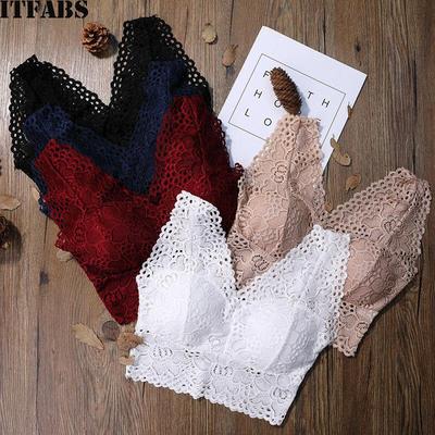 Frauen Sexy Spitze Häkeln Solide Bralette Bustier Spitze Crop Top Bh Nahtlose Unterwäsche