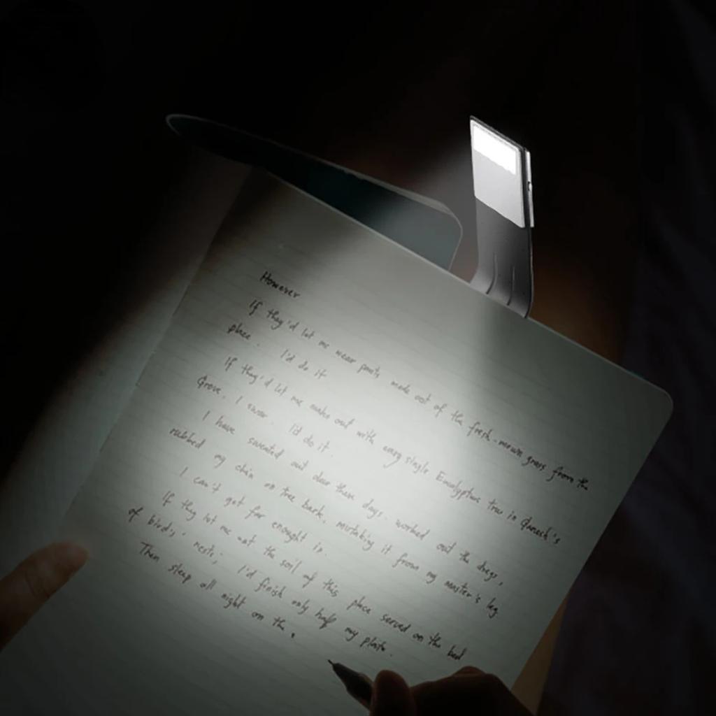 New Rechargeable Portable LED Reading Book Light with Detachable Flexible Clip Perfect for eBook Readers - USB Powered Lamp for