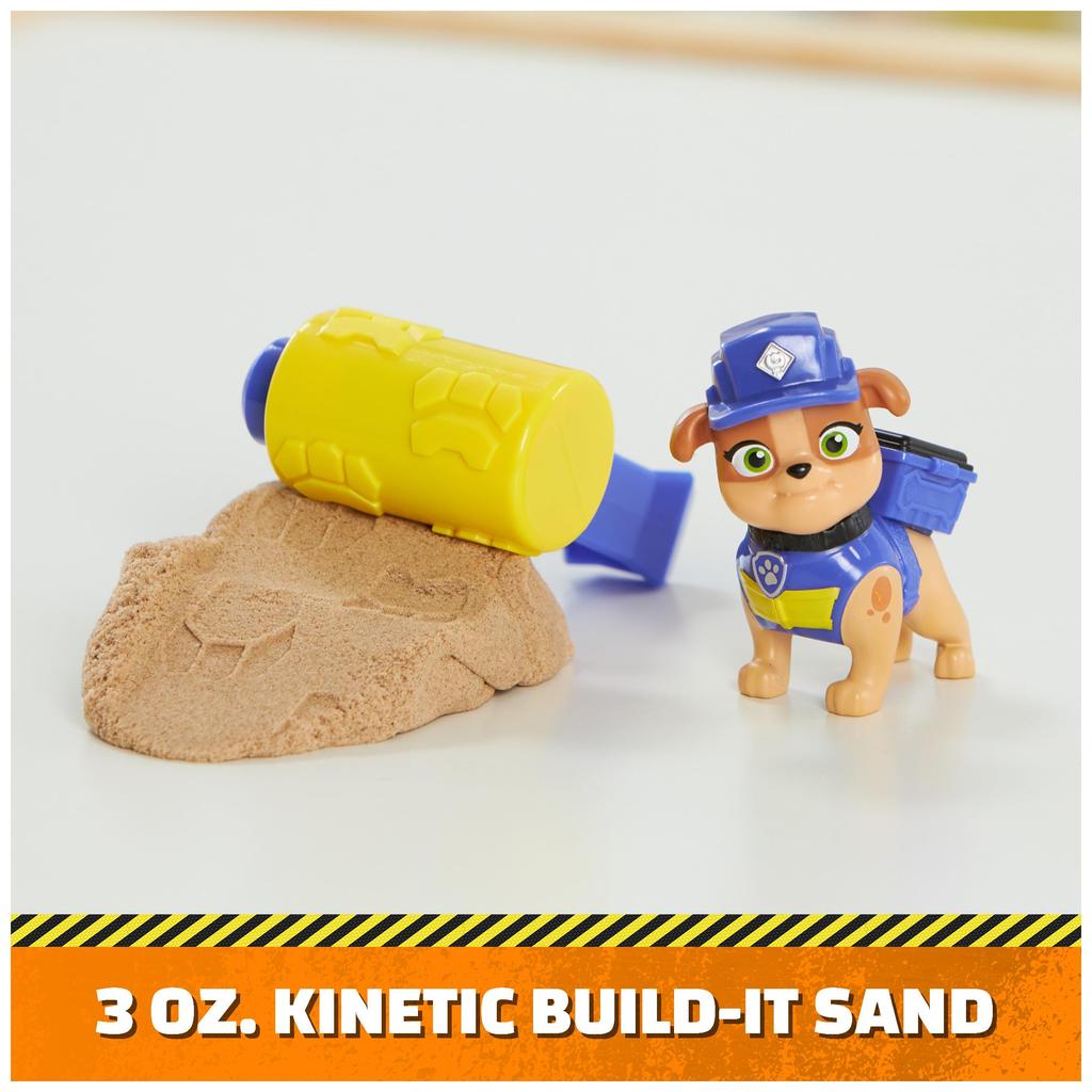 Rubble & Crew, Rubble and Mixed Action Figure Set, Kinetic Build-It Sand 3 oz and 2 Handheld Building Toys, Toys for Kids Ages 3 and Up