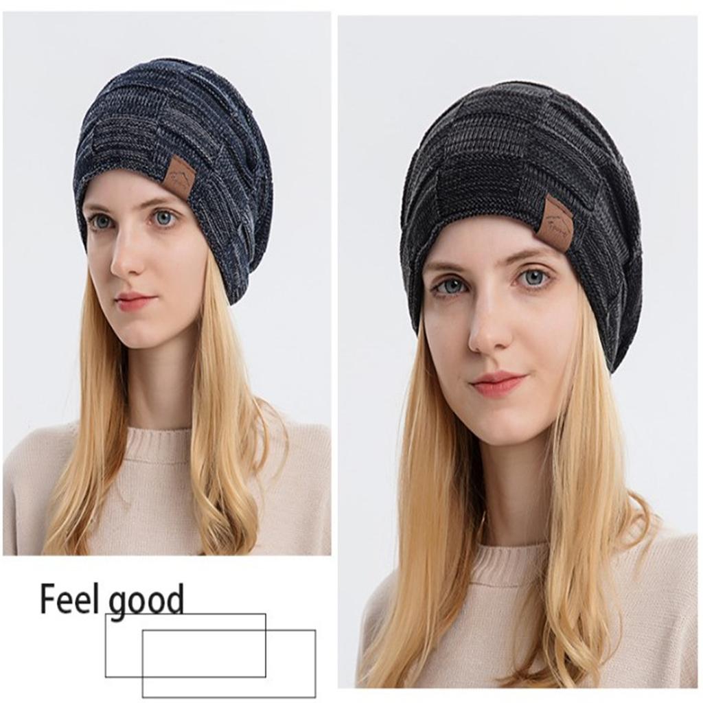 Winter Teenagers Beanie Hat Slouchy Plush Liner Hat Checkered Pattern Hat Adult Winter Shopping Taking Photo Supplies